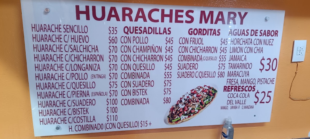Quesadillas Y Huaraches Mary Menu - Image 1
